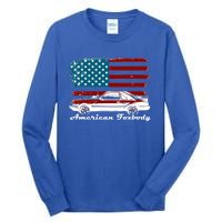 American Foxbody Muscle Car 5 0l Car Enthusiast Flag Gift Tall Long Sleeve T-Shirt