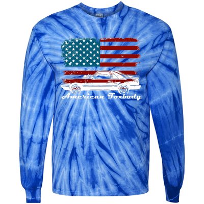 American Foxbody Muscle Car 5 0l Car Enthusiast Flag Gift Tie-Dye Long Sleeve Shirt