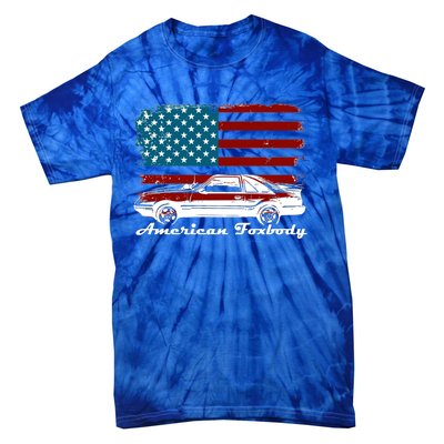 American Foxbody Muscle Car 5 0l Car Enthusiast Flag Gift Tie-Dye T-Shirt