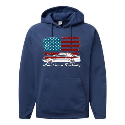 American Foxbody Muscle Car 5 0l Car Enthusiast Flag Gift Performance Fleece Hoodie