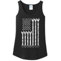 American Flag Mechanic Wrench Gift Mens Womens Ladies Essential Tank