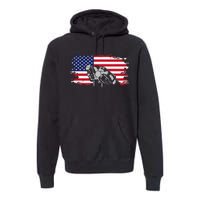 American Flag Motorcycle Premium Hoodie