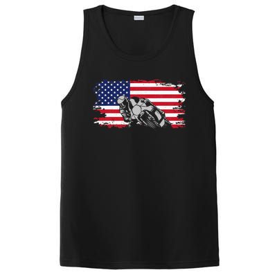 American Flag Motorcycle PosiCharge Competitor Tank