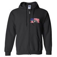 American Flag Motorcycle Full Zip Hoodie