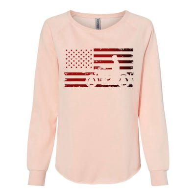 American Flag Motorcycle Biker Chopper Womens California Wash Sweatshirt