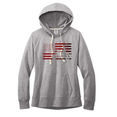 American Flag Motorcycle Biker Chopper Women's Fleece Hoodie