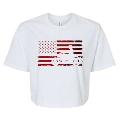 American Flag Motorcycle Biker Chopper Bella+Canvas Jersey Crop Tee