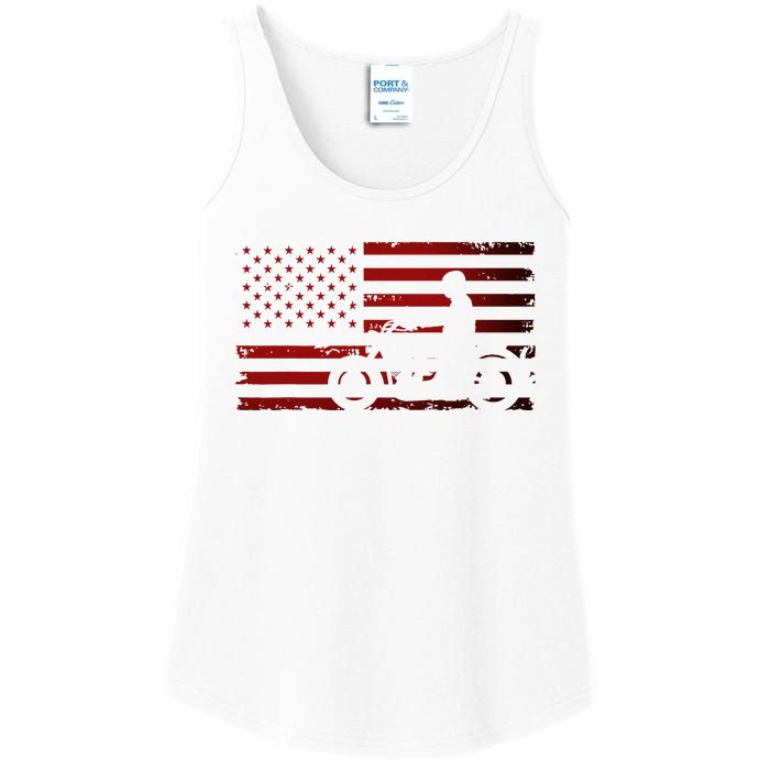 American Flag Motorcycle Biker Chopper Ladies Essential Tank