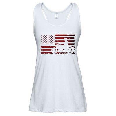 American Flag Motorcycle Biker Chopper Ladies Essential Flowy Tank