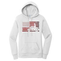 American Flag Motorcycle Biker Chopper Women's Pullover Hoodie