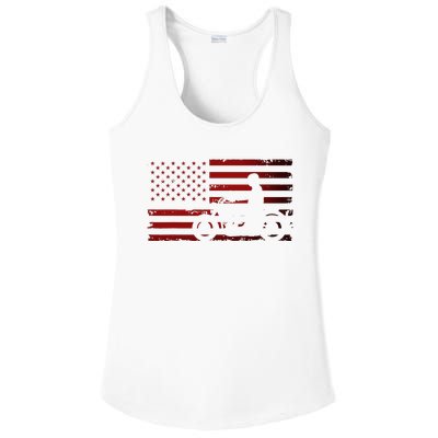 American Flag Motorcycle Biker Chopper Ladies PosiCharge Competitor Racerback Tank