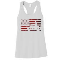 American Flag Motorcycle Biker Chopper Women's Racerback Tank