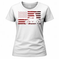 American Flag Motorcycle Biker Chopper Women's T-Shirt