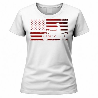 American Flag Motorcycle Biker Chopper Women's T-Shirt