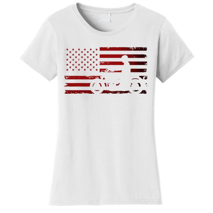 American Flag Motorcycle Biker Chopper Women's T-Shirt