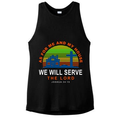 As For Me And My House We Will Server The Lord Ladies PosiCharge Tri-Blend Wicking Tank