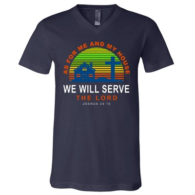 As For Me And My House We Will Server The Lord V-Neck T-Shirt