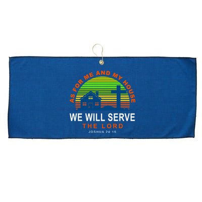 As For Me And My House We Will Server The Lord Large Microfiber Waffle Golf Towel