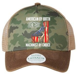 American Flag Machinist By Choice Funny For Machinist Legacy Tie Dye Trucker Hat