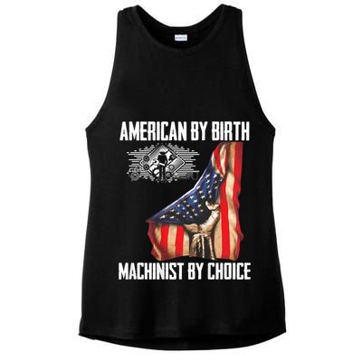 American Flag Machinist By Choice Funny For Machinist Ladies PosiCharge Tri-Blend Wicking Tank
