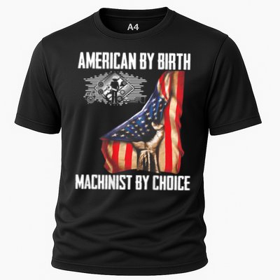 American Flag Machinist By Choice Funny For Machinist Performance Shirt