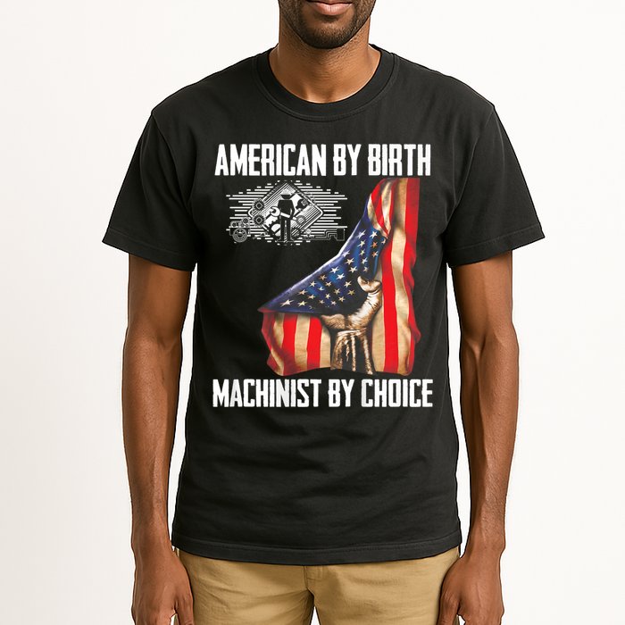 American Flag Machinist By Choice Funny For Machinist Tall T-Shirt
