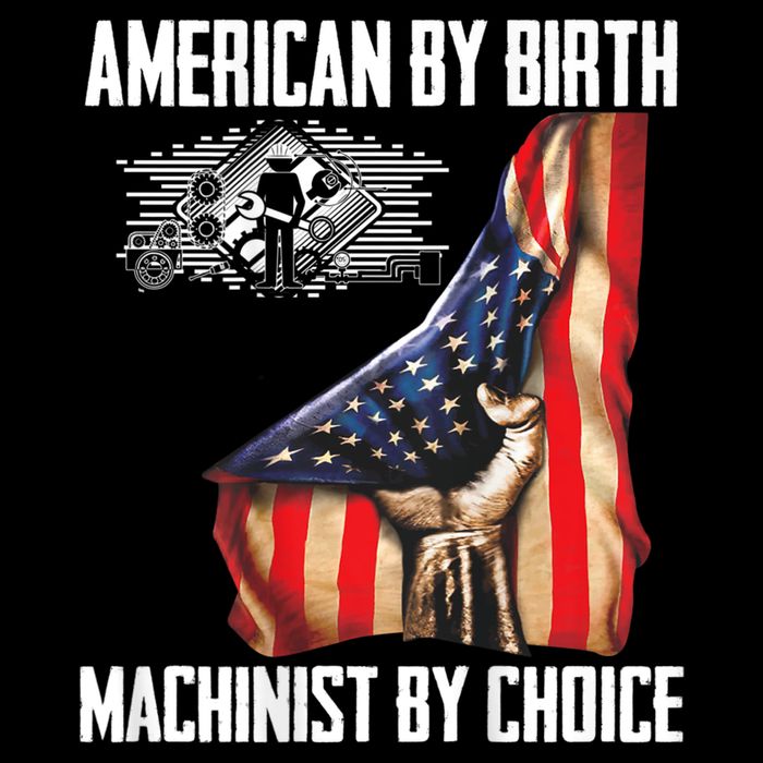 American Flag Machinist By Choice Funny For Machinist Sustainable Bucket Hat