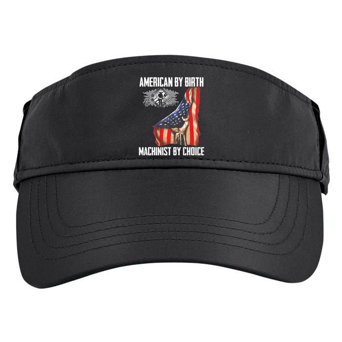 American Flag Machinist By Choice Funny For Machinist Adult Drive Performance Visor