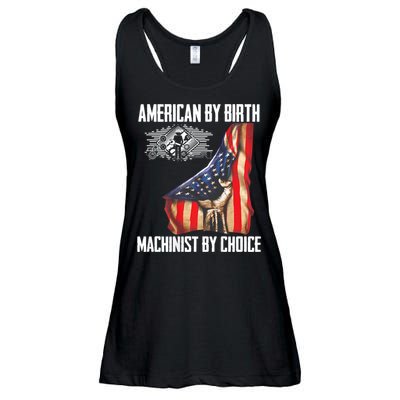 American Flag Machinist By Choice Funny For Machinist Ladies Essential Flowy Tank