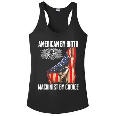 American Flag Machinist By Choice Funny For Machinist Ladies PosiCharge Competitor Racerback Tank