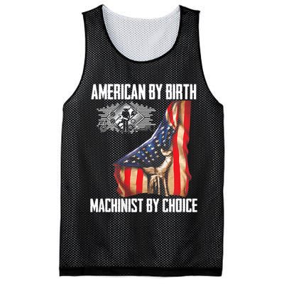 American Flag Machinist By Choice Funny For Machinist Mesh Reversible Basketball Jersey Tank