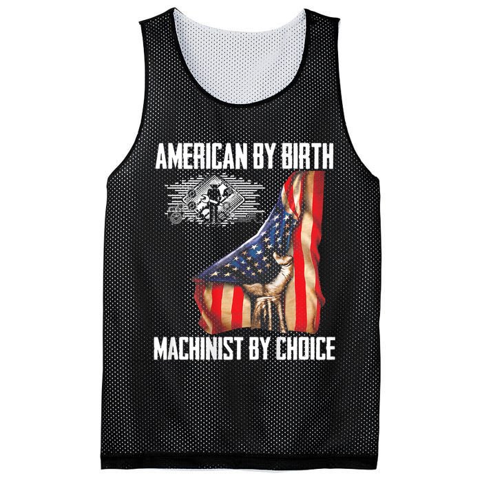 American Flag Machinist By Choice Funny For Machinist Mesh Reversible Basketball Jersey Tank
