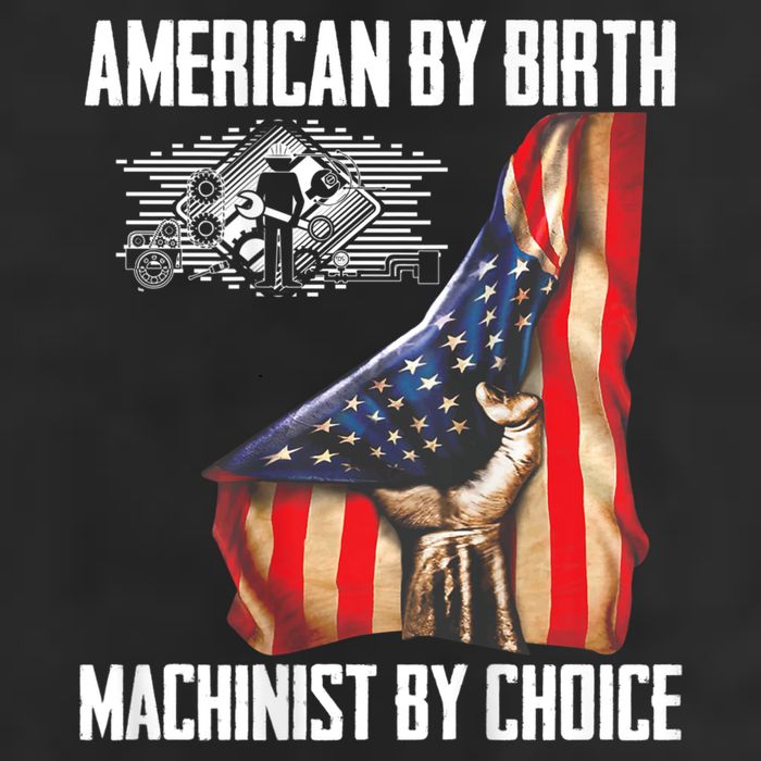 American Flag Machinist By Choice Funny For Machinist Trucker Hat