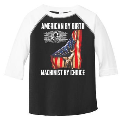 American Flag Machinist By Choice Funny For Machinist Toddler Fine Jersey T-Shirt