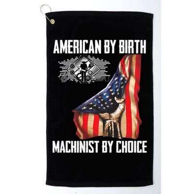 American Flag Machinist By Choice Funny For Machinist Golf Towel