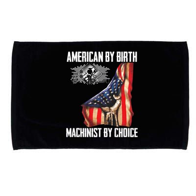 American Flag Machinist By Choice Funny For Machinist Microfiber Hand Towel