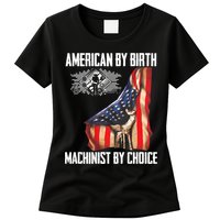 American Flag Machinist By Choice Funny For Machinist Womens T-Shirt