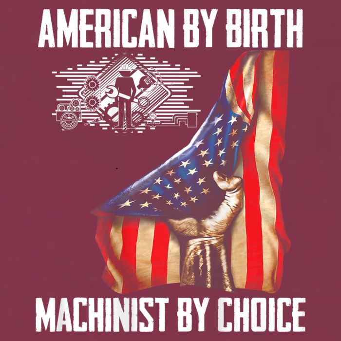 American Flag Machinist By Choice Funny For Machinist 16oz Travel Tumbler