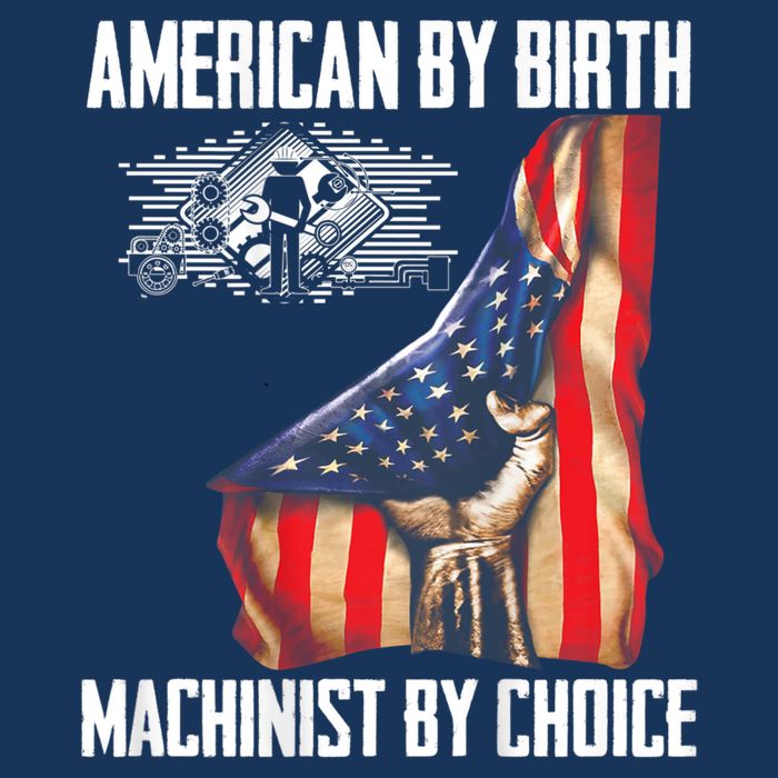 American Flag Machinist By Choice Funny For Machinist Infant Baby Jersey Bodysuit