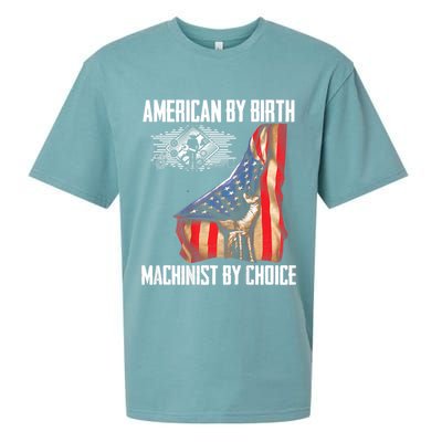 American Flag Machinist By Choice Funny For Machinist Sueded Cloud Jersey T-Shirt