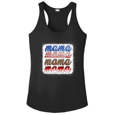 American Flag Mama Leopard Mama Great Gift Ladies PosiCharge Competitor Racerback Tank