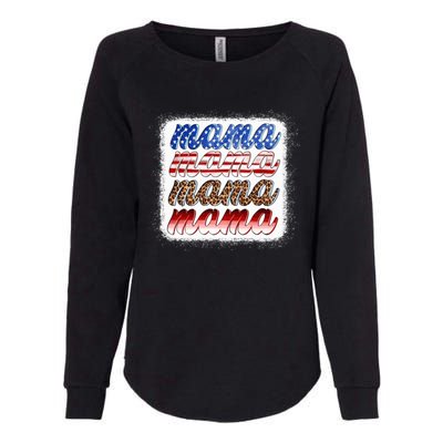 American Flag Mama Leopard Mama Great Gift Womens California Wash Sweatshirt