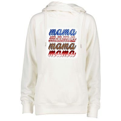 American Flag Mama Leopard Mama Great Gift Womens Funnel Neck Pullover Hood