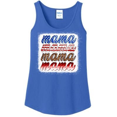 American Flag Mama Leopard Mama Great Gift Ladies Essential Tank