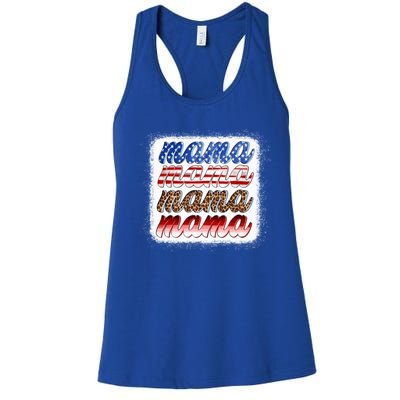 American Flag Mama Leopard Mama Great Gift Women's Racerback Tank