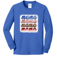 American Flag Mama Leopard Mama Great Gift Kids Long Sleeve Shirt