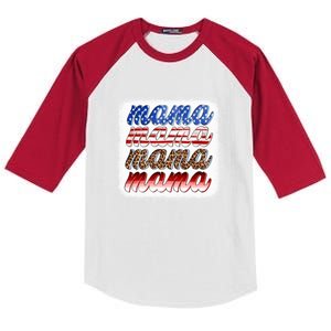 American Flag Mama Leopard Mama Great Gift Kids Colorblock Raglan Jersey