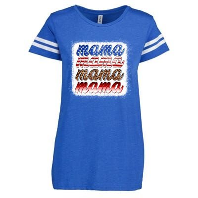 American Flag Mama Leopard Mama Great Gift Enza Ladies Jersey Football T-Shirt