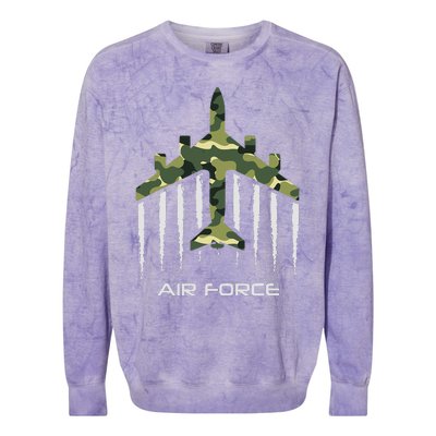 Air force Military pilot Fighter jet Camouflage American Pj Colorblast Crewneck Sweatshirt