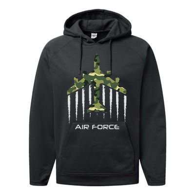 Air force Military pilot Fighter jet Camouflage American Pj Performance Fleece Hoodie